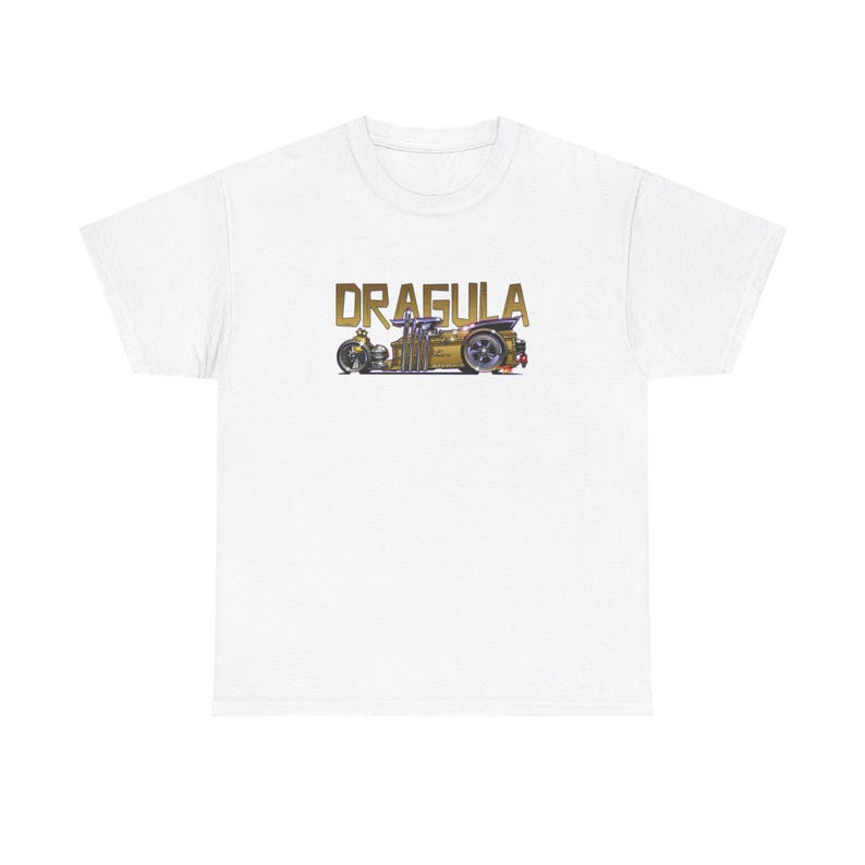 MUNSTERS DRAGULA TV Show Fireball Art Heavy Cotton Tee 13 Colors image 1