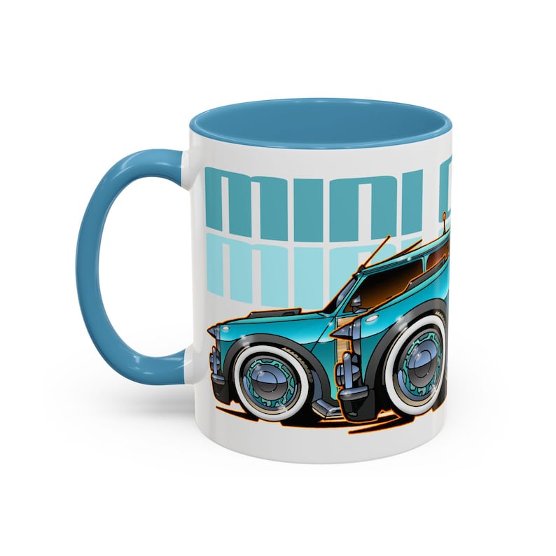 MINI COOPER Custom Woodie Fireball Art Coffee Mug 11oz image 3