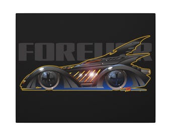 BATMAN FOREVER BATMOBILE Fireball Art Canvas Print
