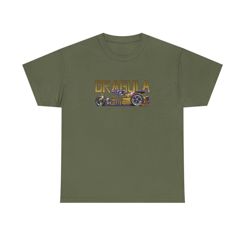 Camiseta de algodón grueso con diseño de bola de fuego de la serie de televisión MUNSTERS DRAGULA, 13 colores imagen 7