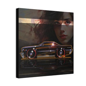 PONTIAC BONNEVILLE 1964 Fireball Art Canvas Print image 2