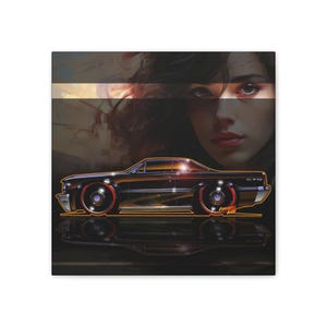 PONTIAC BONNEVILLE 1964 Fireball Art Canvas Print image 5