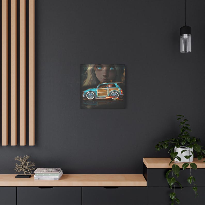 MINI COOPER Custom Woodie Fireball Art Canvas Print image 19