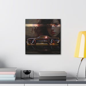PONTIAC BONNEVILLE 1964 Fireball Art Canvas Print image 7