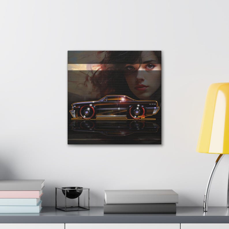 PONTIAC BONNEVILLE 1964 Fireball Art Canvas Print image 7