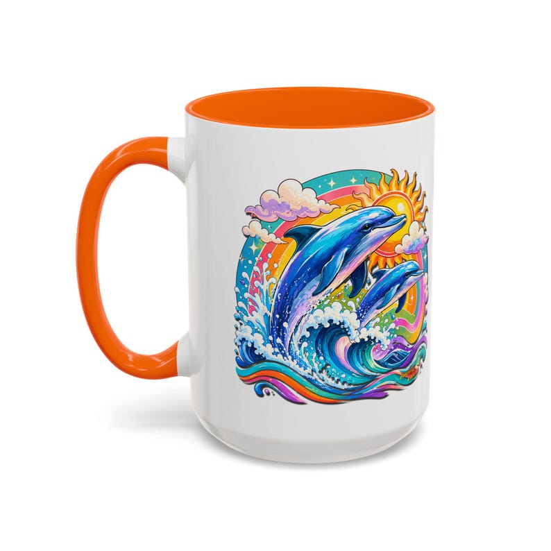 DOLPHIN SPLASH 2 Aquarium Series Fireball Art Coffee Mug - 2 Sizes image 10