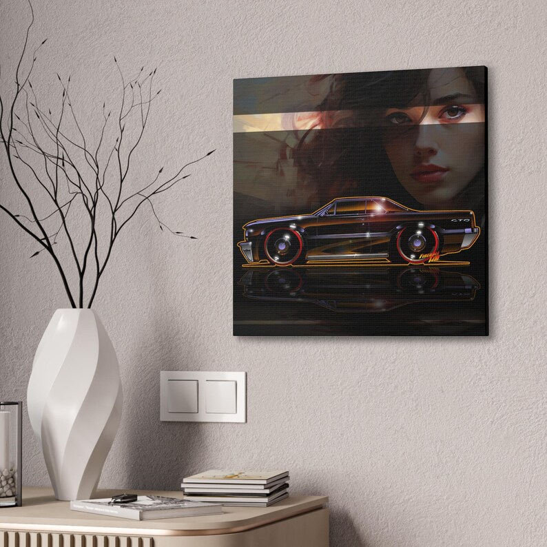 PONTIAC BONNEVILLE 1964 Fireball Art Canvas Print image 12