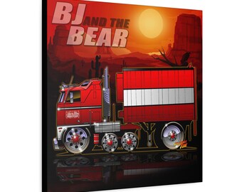BJ and the BEAR  TV Show Semi Truck Canvas Art Wall Print - 2 Sizes