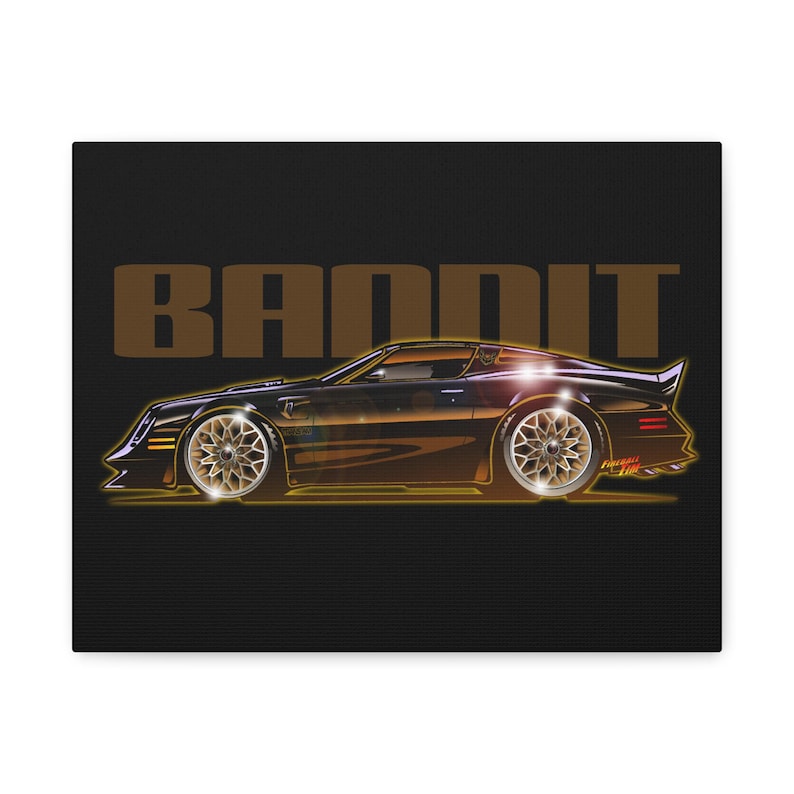 SMOKEY and the BANDIT Pontiac Trans Am Fireball Art Canvas Print - 11x14 image 1