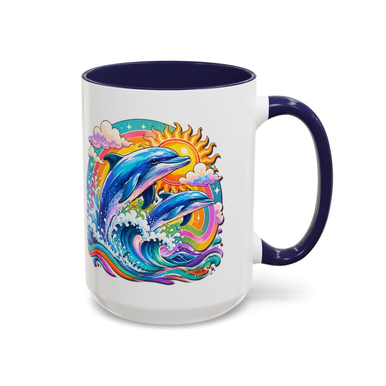 DOLPHIN SPLASH 2 Aquarium-serie Fireball Art-koffiemok - 2 maten afbeelding 13