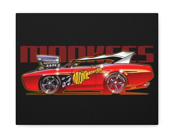 THE MONKEES Monkeemobile Fireball Canvas Art Wall Print - 11x14