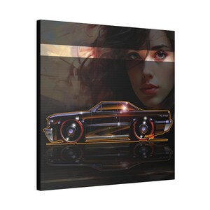 PONTIAC BONNEVILLE 1964 Fireball Art Canvas Print image 10