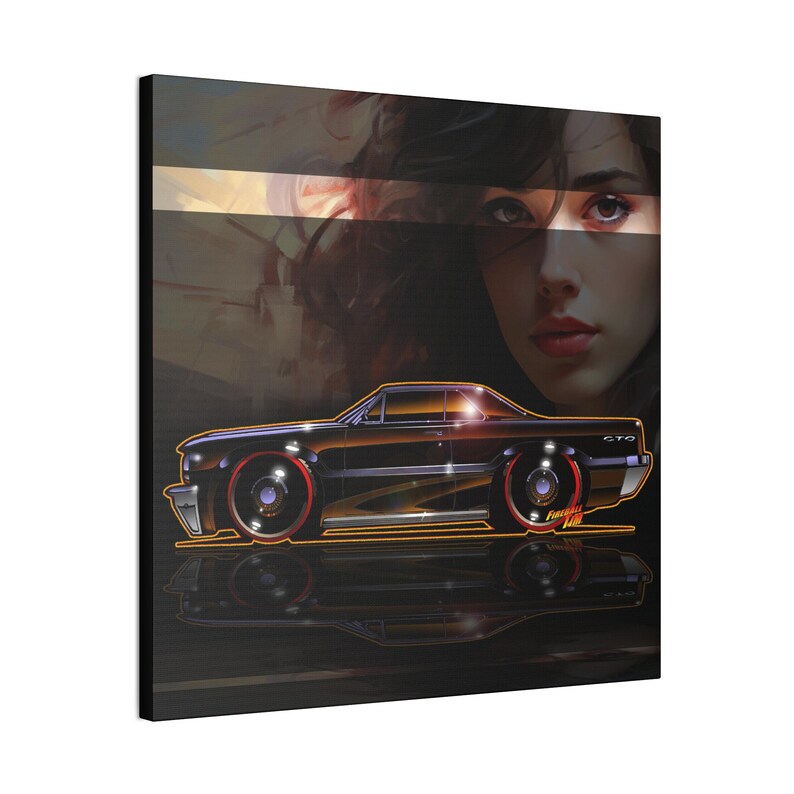 PONTIAC BONNEVILLE 1964 Fireball Art Canvas Print image 10