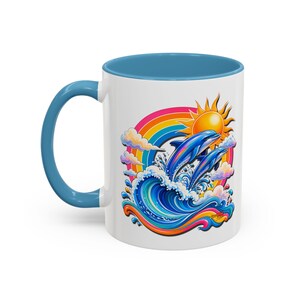 DOLPHIN SPLASH 1 Akvariumserie Eldbollskonst Kaffemugg - 2 storlekar bild 14