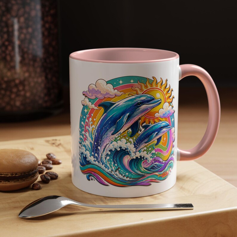 DOLPHIN SPLASH 2 Aquarium-serie Fireball Art-koffiemok - 2 maten afbeelding 10