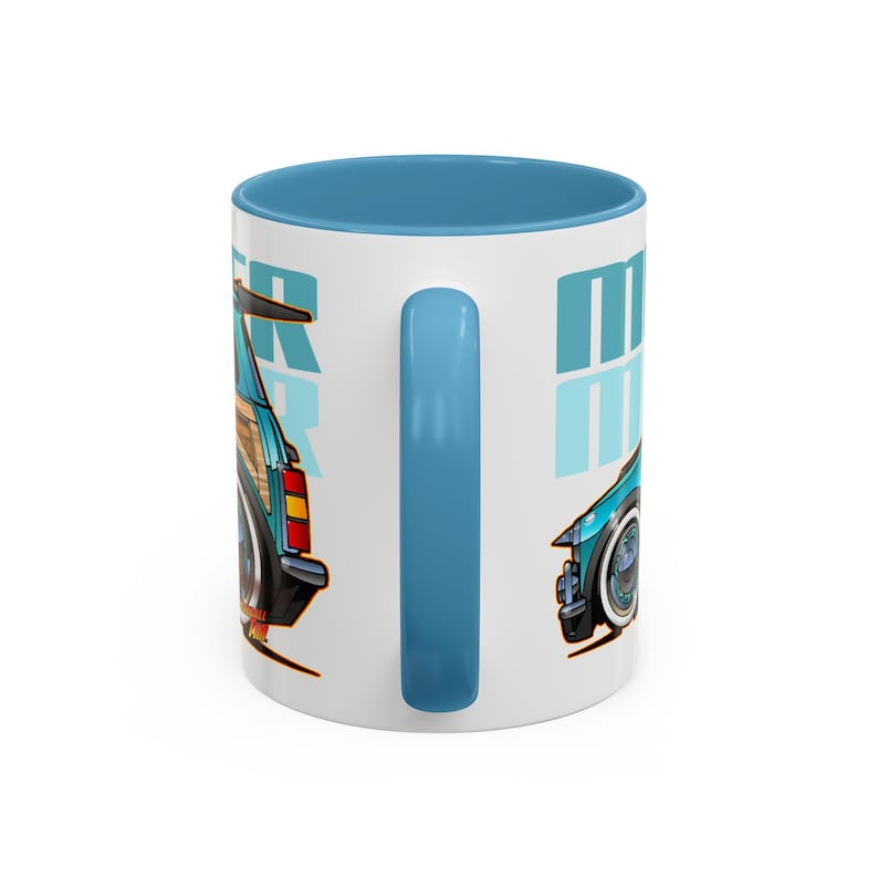MINI COOPER Custom Woodie Fireball Art Coffee Mug 11oz image 4