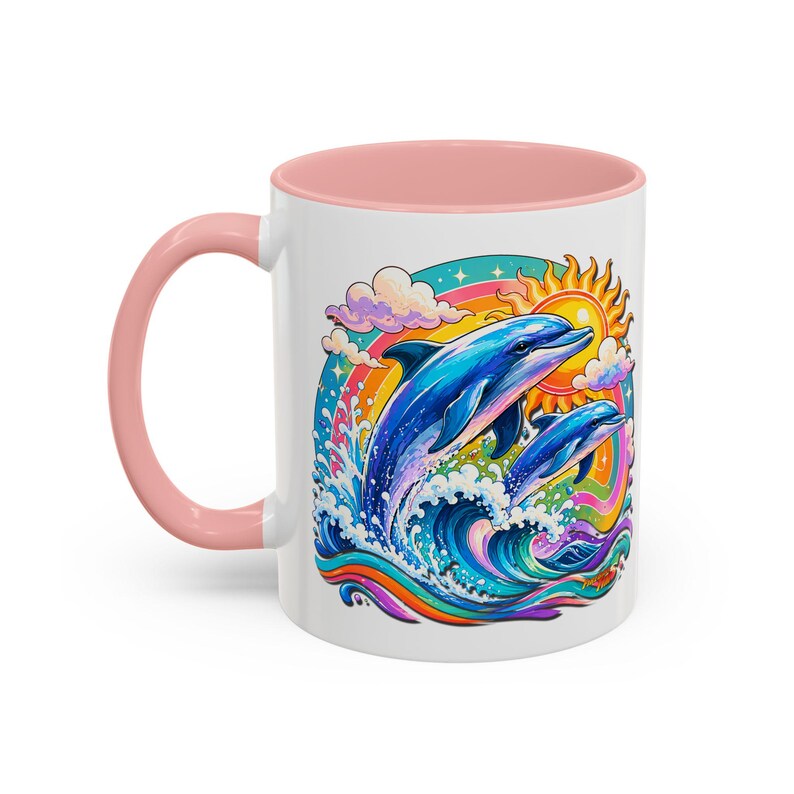 DOLPHIN SPLASH 2 Aquarium-serie Fireball Art-koffiemok - 2 maten afbeelding 8