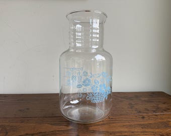 Vintage Country Cornflower Glassware Carafe by Pyrex | Corning | 48 Ounces | No Lid