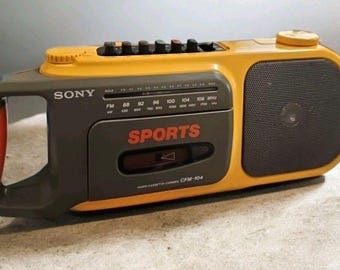 Reproductor de casetes de radio Sony Sports CFM-104 Boombox A