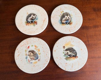 Set of 4 Handcrafted Hedgehog Coasters