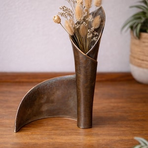 Mid Century Modern Sculptural Ceramic Vase Abstract Pottery Organic Modern Home Decor Accent