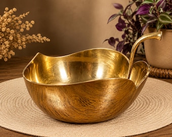 Vintage Brass Swan Bowl Centerpiece Mid Century Decorative Brass Catchall Dish Hollywood Regency Decor