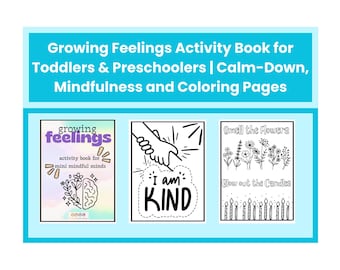 Libro de actividades para desarrollar sentimientos para niños pequeños y preescolares / Páginas para calmarse, atención plena y colorear