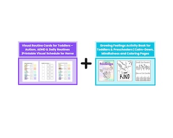 Calm & Routine Starter Pack for Toddlers – Visual Routine Cards + Feelings Activity Book