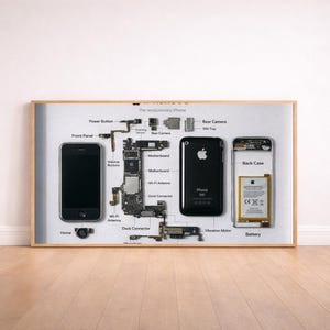 iPhone 3G Teardown Art Print | Retro Tech Blueprint (Digital Download)