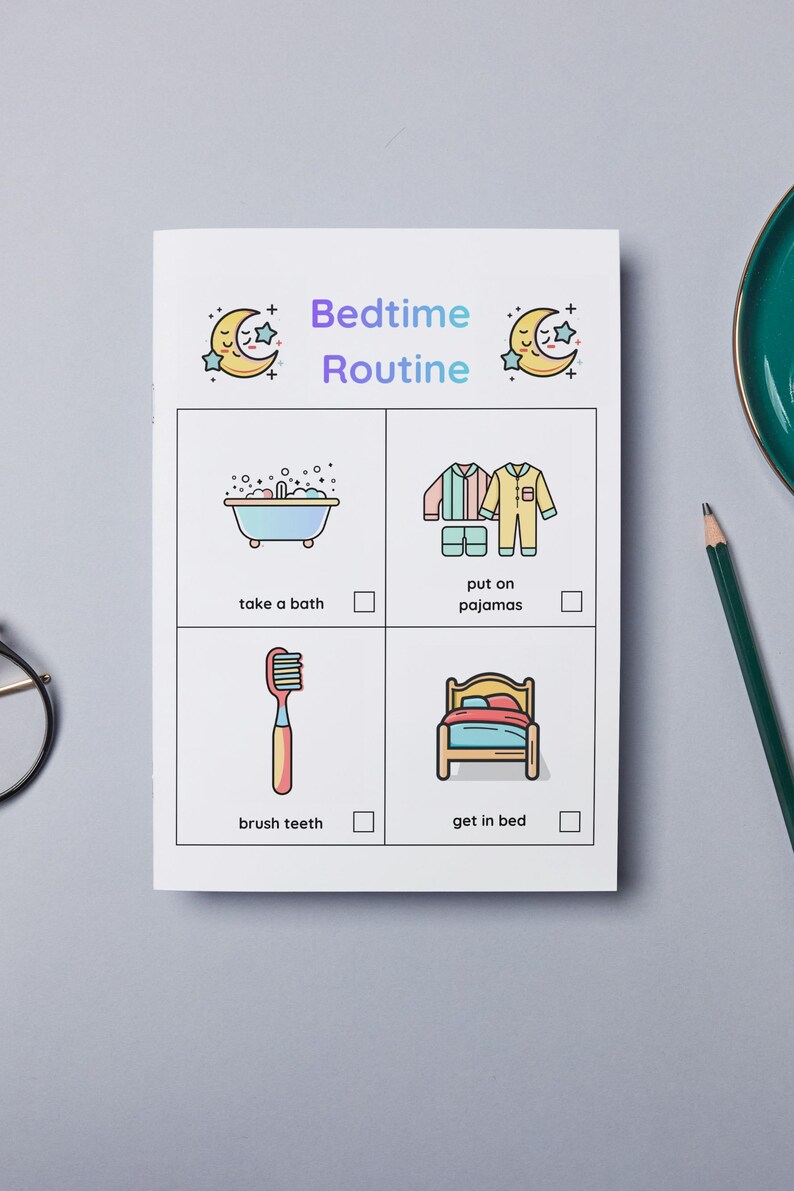 Simple Bedtime Routine Chart for Kids Printable | Easy Night Routine ...