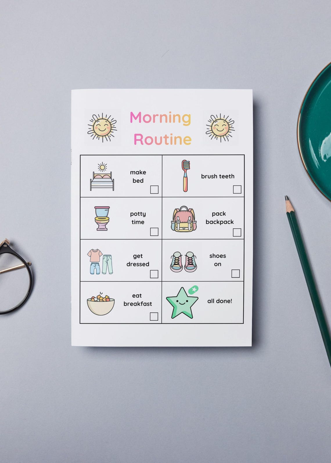 Morning Routine Chart for Kids Printable | Toddler Visual Schedule ...