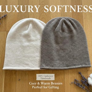 Luxury 100% Cashmere Cable Knit Beanie – Ultra-soft Ivory 