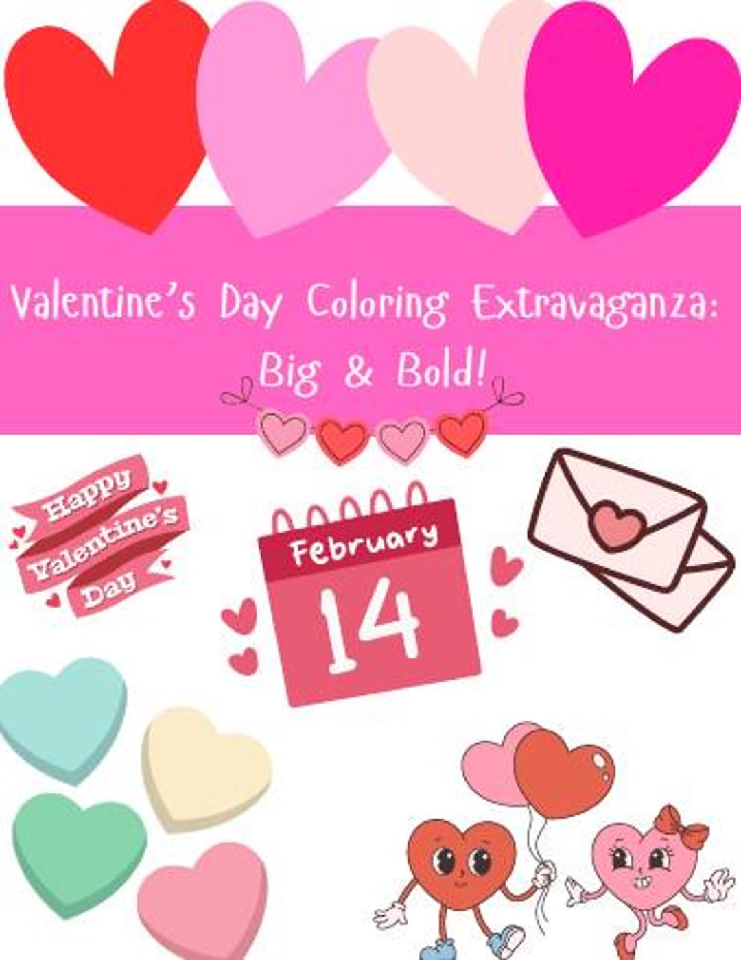 Valentine’s Day Coloring Pages | Bold and Simple for Kids & Adults ...