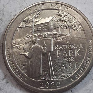 2020 Connecticut Weir Farm Quarter with die chip errors.