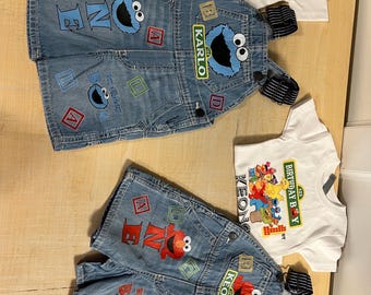 Elmo or Cookie Monster birthday outfit