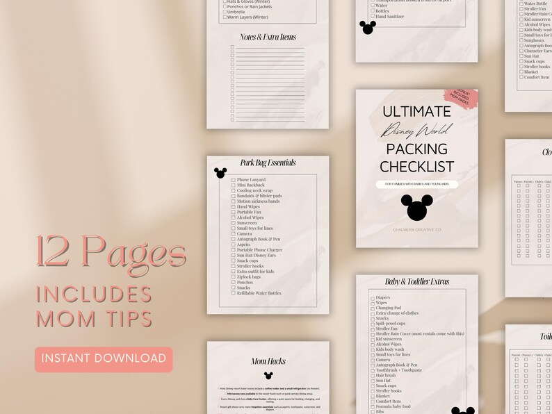 Disney Packing Checklist Baby Essentials Travel Guide Vacation Planning ...