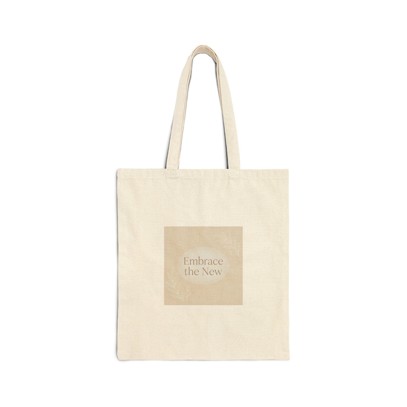 Embrace the New Tote | Fresh Start Minimalism, Blank Slate Canvas image 1