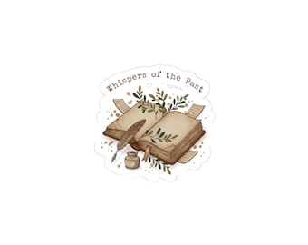 Vintage Book & Quill Sticker | Poetcore Literary Design