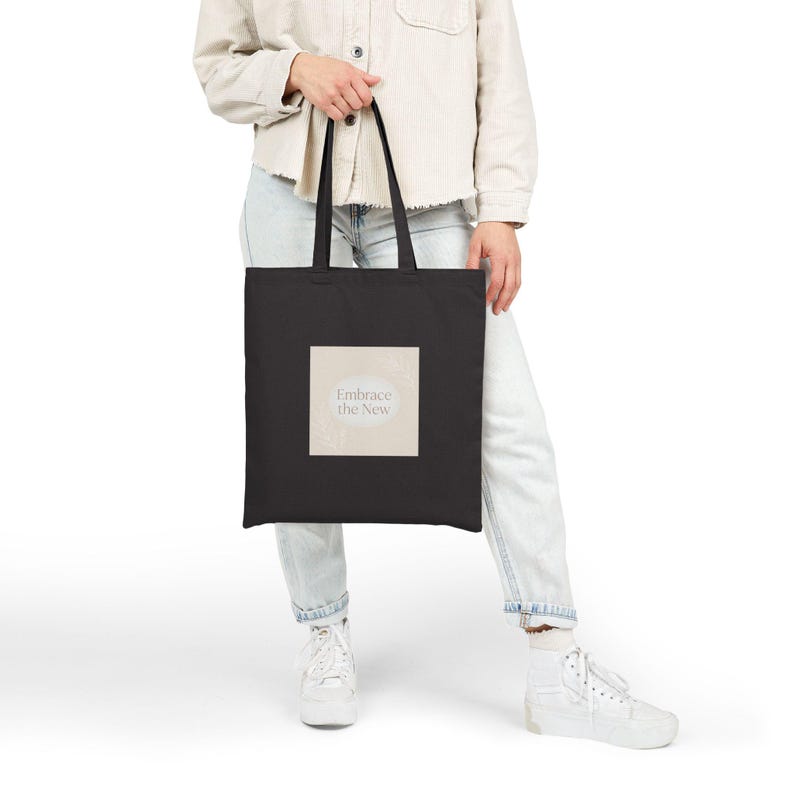 Embrace the New Tote | Fresh Start Minimalism, Blank Slate Canvas image 19