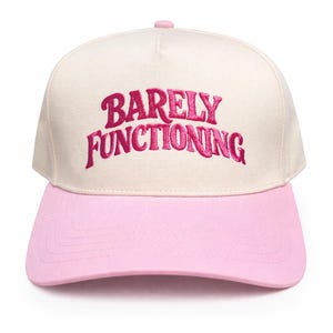Barely Functioning Embroidery Design | Funny Hat Embroidery File | Trucker Hat Design | Digital Download | pes jef dst exp hus vp3 xxx image 3