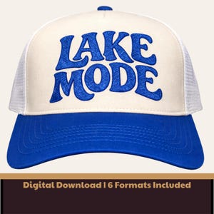 Lake Mode Embroidery Design | Lake Hat Embroidery File | Lake Life Hat Design | Summer Trucker Hat Embroidery | Boating Hat Embroidery File