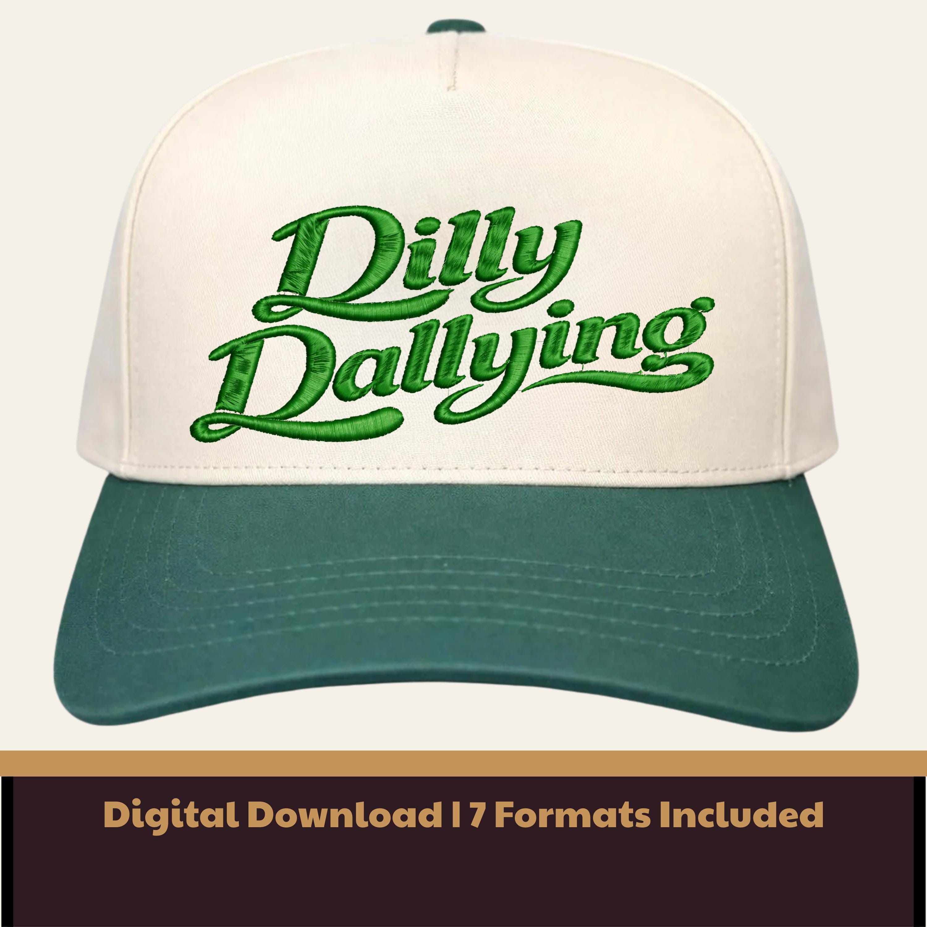 OTTO Black Trucker Hat with Cream Embroidered \'Really Busy Dilly Dallying\' Dilly Dally Cap - Etsy main image 4