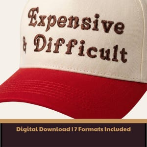 Duur en moeilijk" borduurbestand | Grappig truckerhoedontwerp | Digitale download voor borduurmachines (PES, DST, JEF)