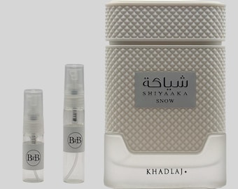 Khadlaj Shiyaaka Snow | 2-5 mL Fragrance Sample | Glass Spray Atomizer