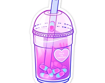 Pill Boba Vinyl Sticker