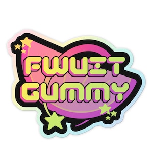 Fwuit Gummy Holographic Sticker | Fruit Candy Vinyl Sticker | Kawaii Y2K Accessories