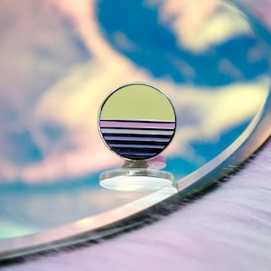 Gradient Vaporwave Sun Enamel Pin