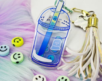 Skull Boba Shaker Acrylic Keychain | Stimmy Shakeable Charm