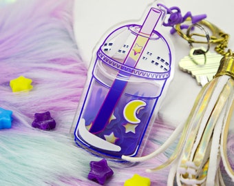 Star Boba Shaker Acrylic Keychain | Stimmy Shakeable Charm