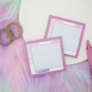 Paint.EXE Sticky Note Pad: Vaporwave Kawaii Stationery (50 Sheets)
